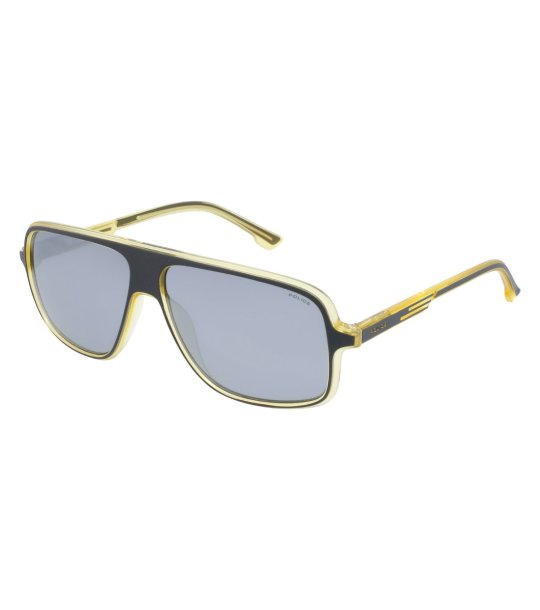 Мъжки слънчеви очила с рамка в сиво и жълто снимка