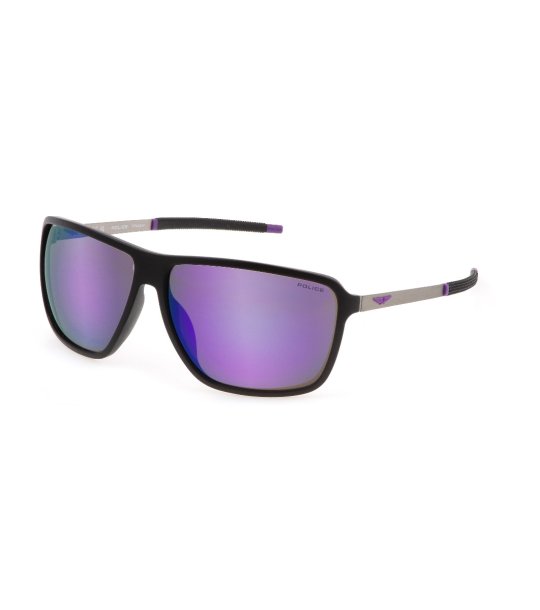 Мъжки черни слънчеви очила с огледални лещи в лилаво снимка