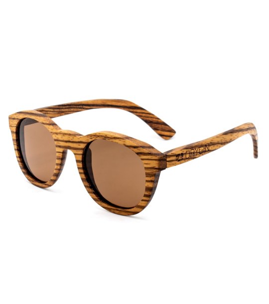 Унисекс слънчеви очила с дървена рамка снимка