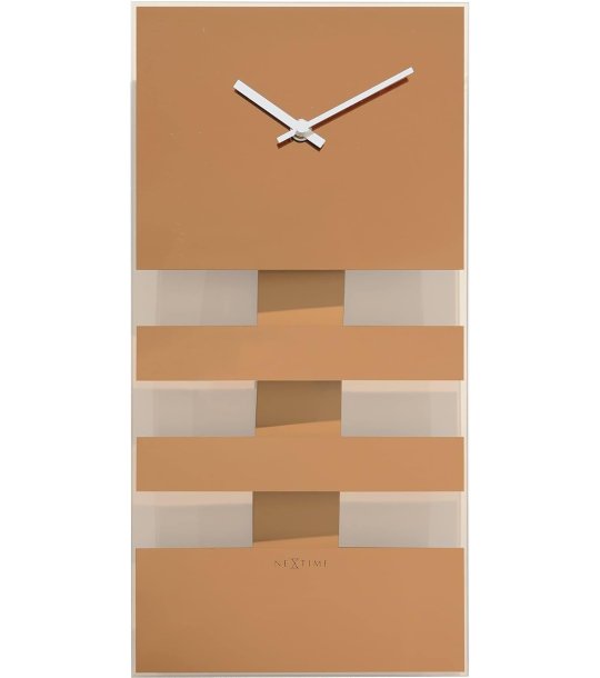 Правоъгълен стенен часовник в бежово снимка