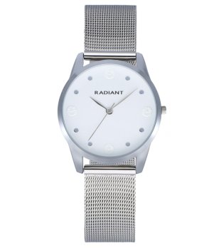 Дамски сребрист часовник с мрежеста каишка снимка