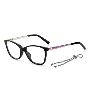 Правоъгълни рамки за очила в черно с шнур снимка