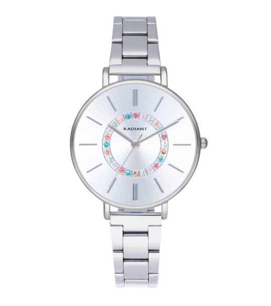 Сребрист часовник с цветни кристали Saturn снимка