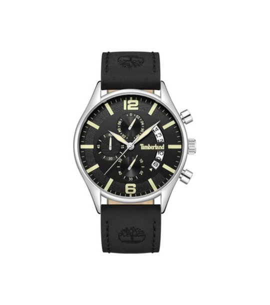 Мъжки аналогов часовник в черно с хронограф снимка