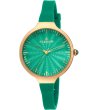 Дамски аналогов часовник в зелено и златисто-0 снимка
