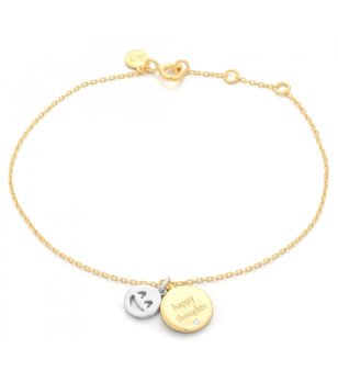 Дамска златиста  гривна с висулки снимка