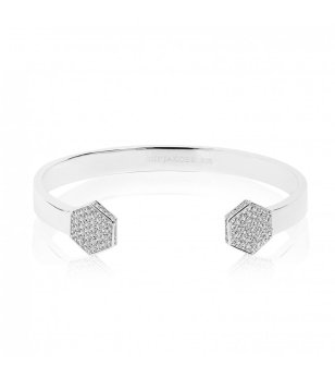 Дамска сребриста гривна с цирконии снимка