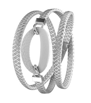 Дамска сребриста гривна с овален елемент снимка