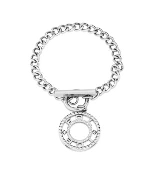 Дамска сребриста гривна с висулка снимка