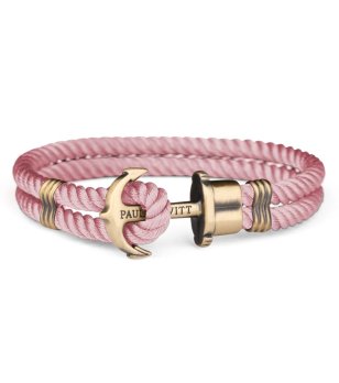 Унисекс гривна в розово  с розовозлатиста котва размер XS снимка