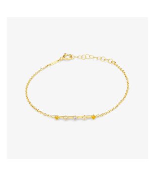 Златиста дамска гривна с камъчета снимка