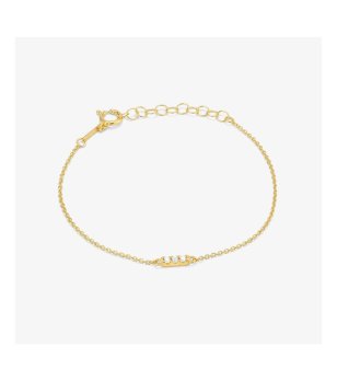 Дамска златиста гривна с камъчета снимка