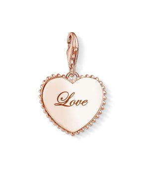 Позлатена висулка сърце с надпис снимка