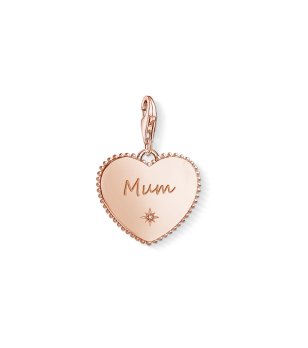 Позлатен чарм сърце с надпис  снимка