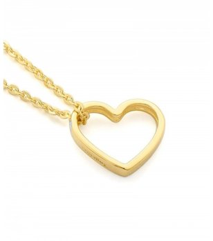 Дамско златисто колие със сърце снимка