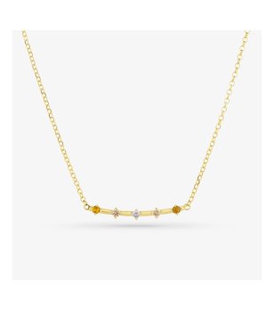 Дамско златисто колие с камъни снимка