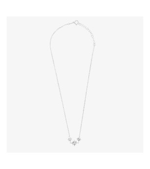 Дамско сребристо колие с висулки звезди снимка