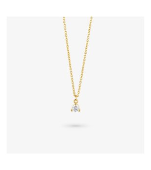 Дамско колие в златисто с висулка с камък снимка