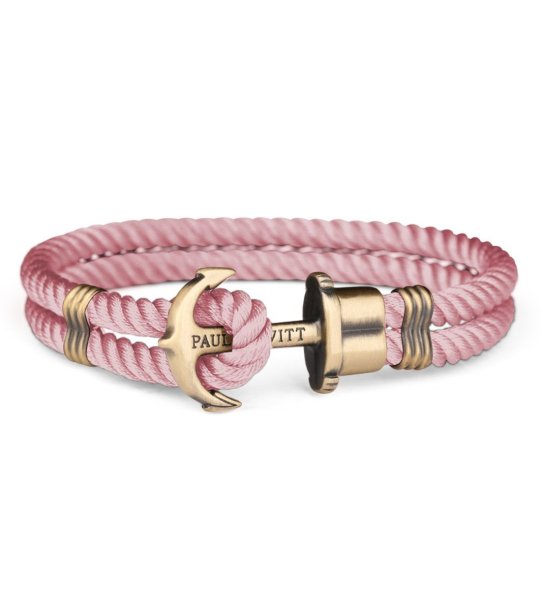 Унисекс гривна в розово  с розовозлатиста котва размер XS снимка