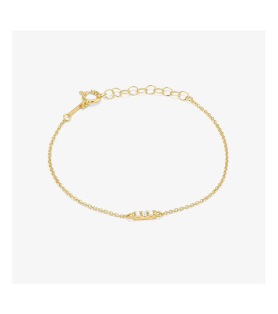 Дамска златиста гривна с камъчета снимка