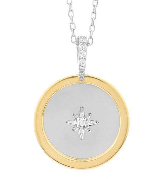 Дамско колие кръгла висулка със звезда снимка