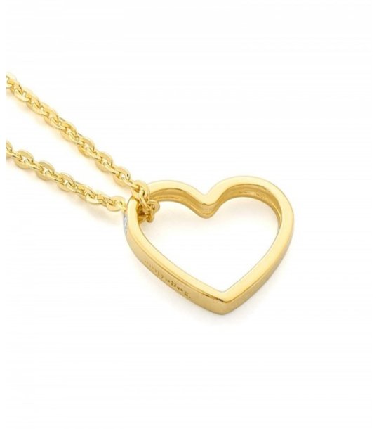 Дамско златисто колие със сърце снимка