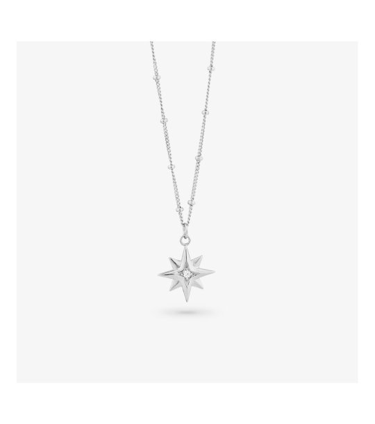Сребристо колие с висулка звезда снимка