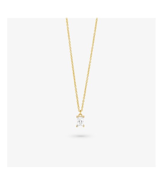 Дамско златисто колие с висулка с кристал снимка