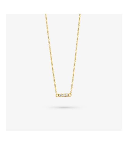 Дамско златисто колие с камъни снимка