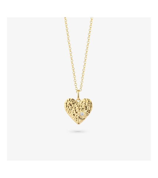 Колие в златисто с висулка сърце снимка