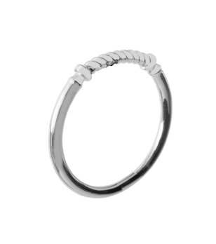 Унисекс пръстен в сребристо със спирала размер 54 снимка