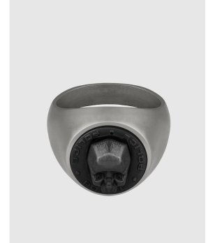 Мъжки пръстен в сребристо с череп размер 62  снимка