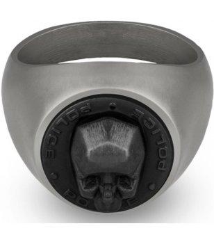 Мъжки пръстен в сребристо с череп размер 64 снимка