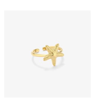 Златист пръстен с морска звезда снимка