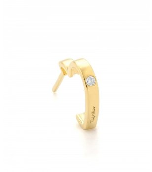 Обеца в златисто с инкрустиран кристал снимка