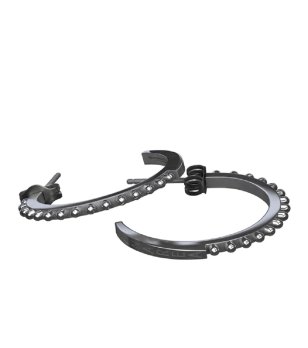 Обеци в цвят графит с камъни снимка