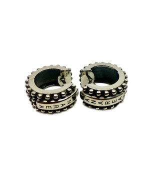 Обеци в цвят бронз с гравирани пръстени снимка