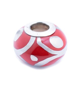 Талисман с абстрактен дизайн в червено и сребристо снимка