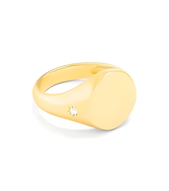 Дамски златист пръстен размер 14 снимка