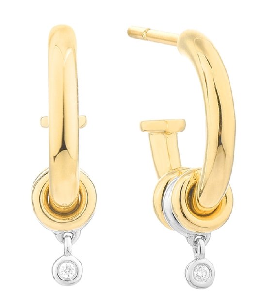 Златисти обеци с висулка снимка