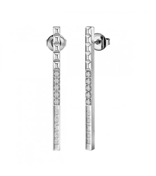 Дълги сребристи обеци с камъчета снимка