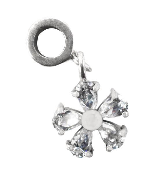 Талисман с висулка цвете с кристали снимка