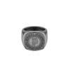 Мъжки пръстен в цвят графит с гравюра размер 62-0 снимка
