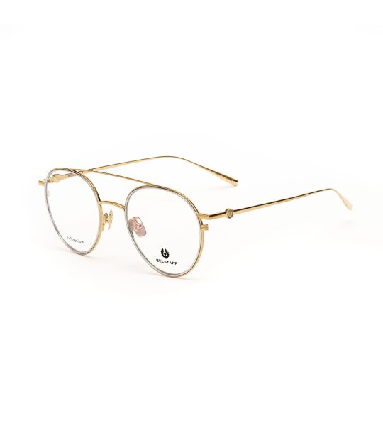 Кръгли златисти рамки за очила с Clip-On снимка