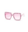 Квадратни детски розови слънчеви очила с кристали-0 снимка