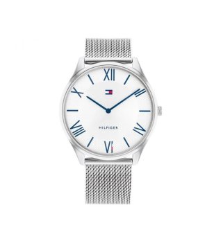 Мъжки сребрист часовник с римски цифри снимка