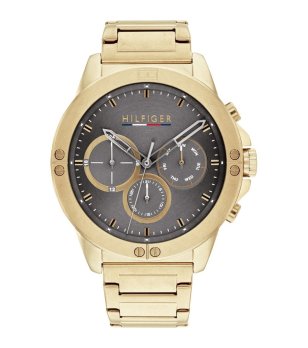 Мъжки кварцов часовник в златисто със сив циферблат снимка