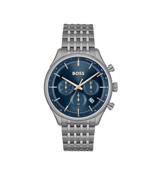 Мъжки кварцов часовник в сребристо и черно снимка