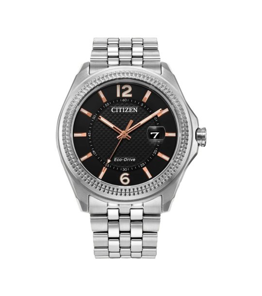 Аналогов соларен часовник в сребристо и черно снимка