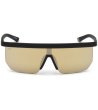 Унисекс слънчеви очила с черна рамка и бежови лещи-0 снимка